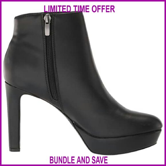 Ankle Booties with Thin Heel Platform Toe Zip Closure - Picture 7 of 8